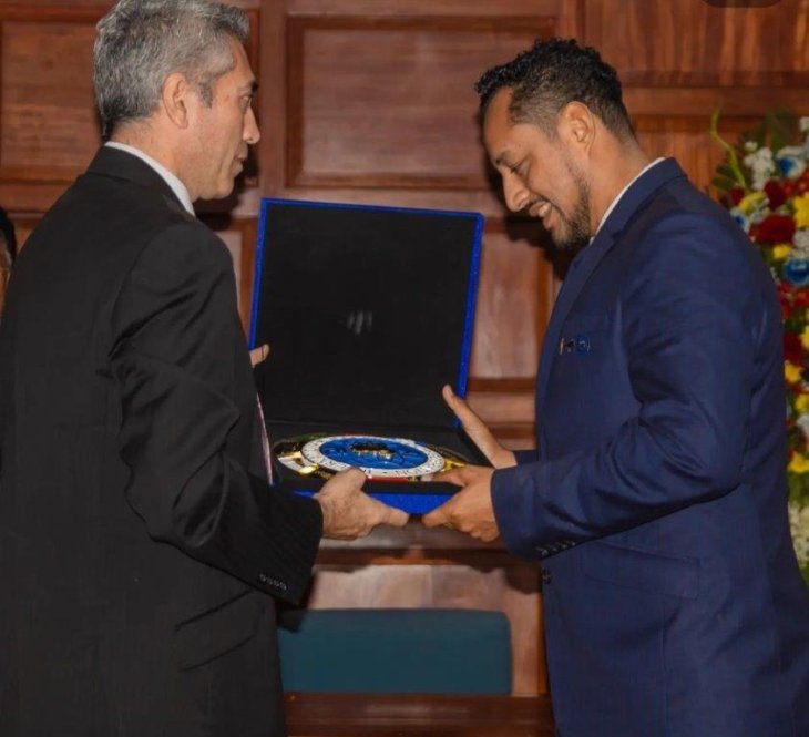 Presentation of Plaque to the Official NGB in Ecuador