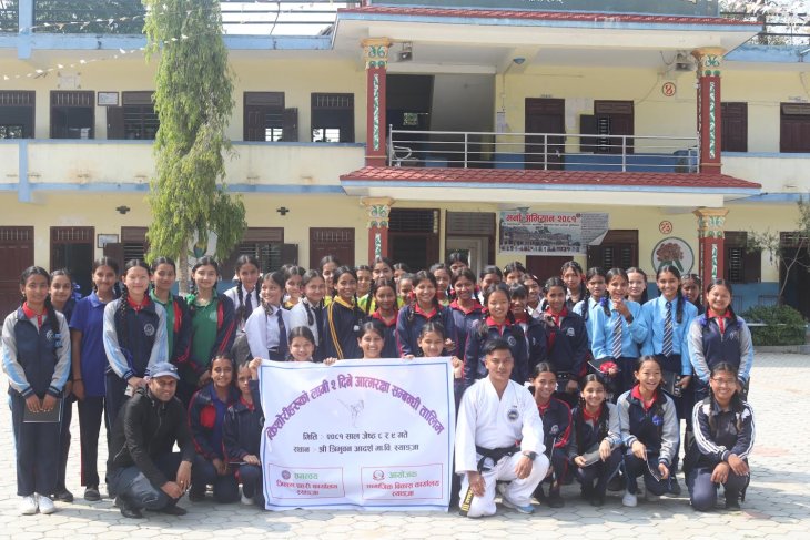 Taekwon‑Do Self Diffidence Course for Girls at Syanja, Nepal .
